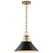 Nuvo Outpost 1-Light Medium Pendant - Matte Black with Burnished Brass 60/7523 - alternate 2